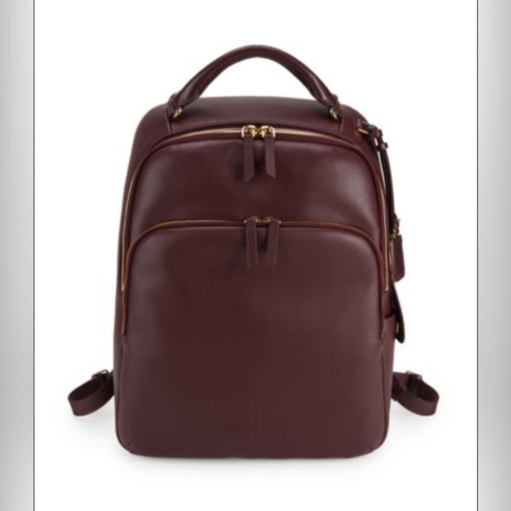 Tumi Gemma Leather Backpack in Cordovan